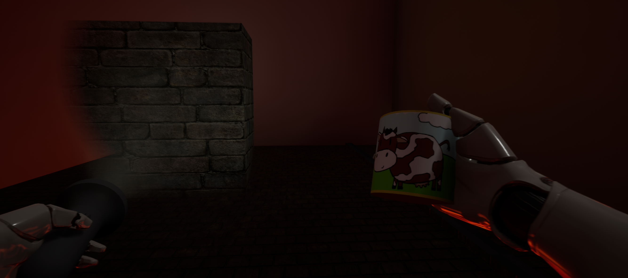First experiments in Unreal Engine in 2017. Invisible walls can be seen with flashlight.